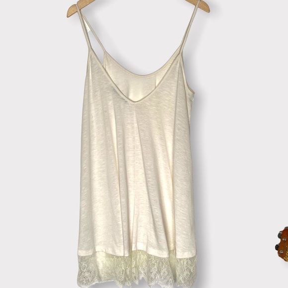 Cecico long lace loose trimmed spaghetti strap cream layering cami - Picture 3 of 8